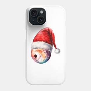 Christmas Bowling Ball  in Santa Hat Phone Case