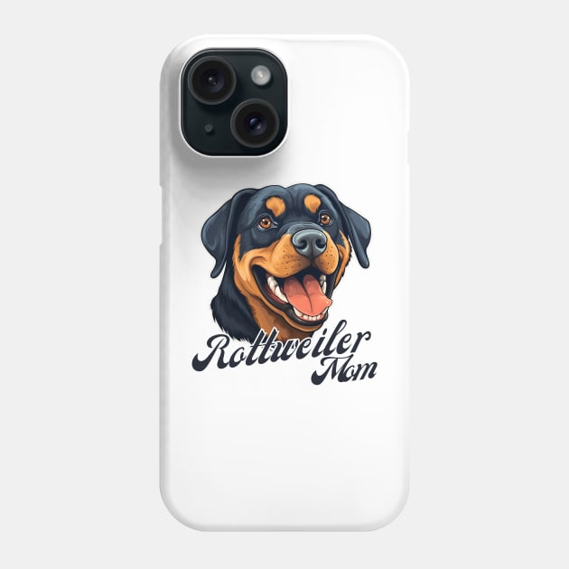 Rottweiler Mom T-Shirt - Dog Lover Gift, Pet Parent Apparel Phone Case by Baydream