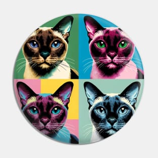 Burmese Cat Pop Art - Cat Lovers Pin