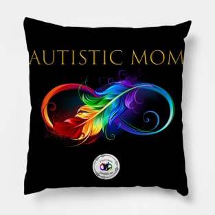 Autistic Mom Rainbow Feather Infinity Pillow