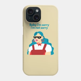 Baby cool blue hair girl with glasses red aesthetic illustration Phone Case