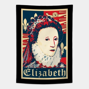 Elizabeth Queen Of England Propaganda Poster Pop Art Tapestry