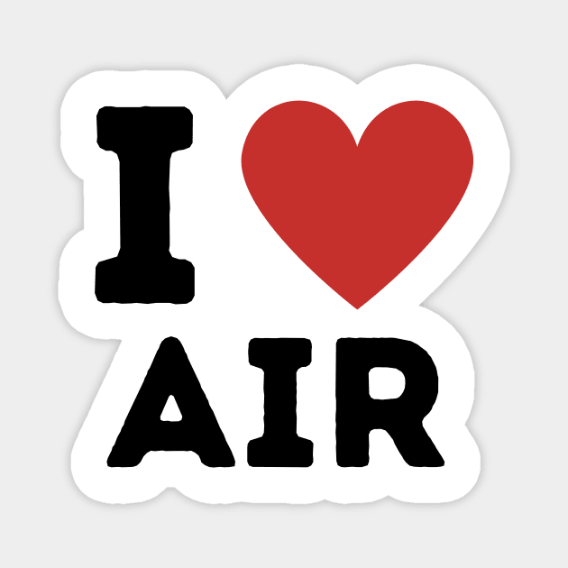 I Love Air Simple Heart Design Magnet by Word Minimalism