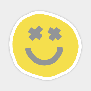 Happy Smiley Face with X Eyes Magnet