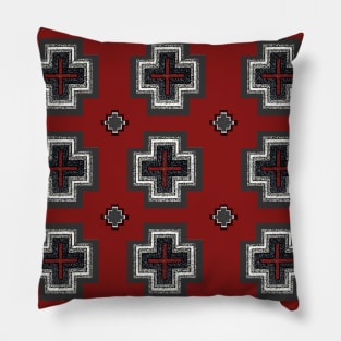 Simple Aztec Red Cross Pillow