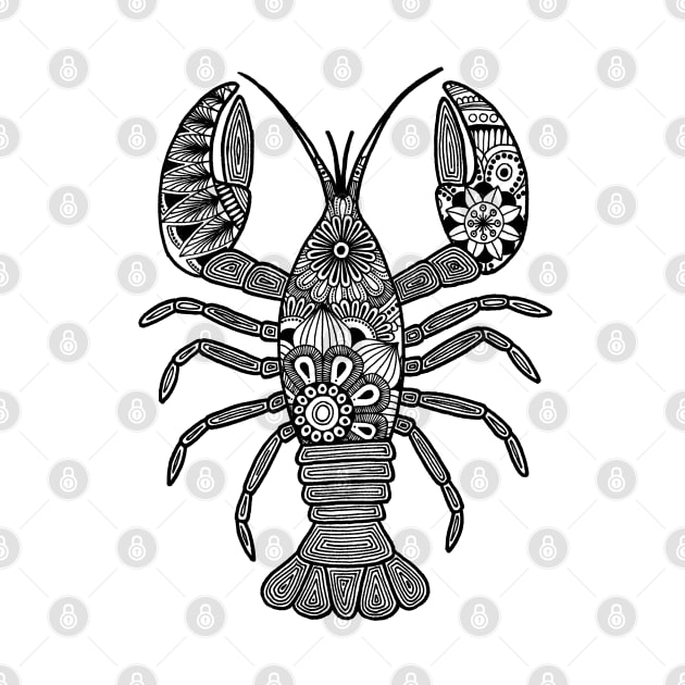 Lobster (black and white vertical) by calenbundalas