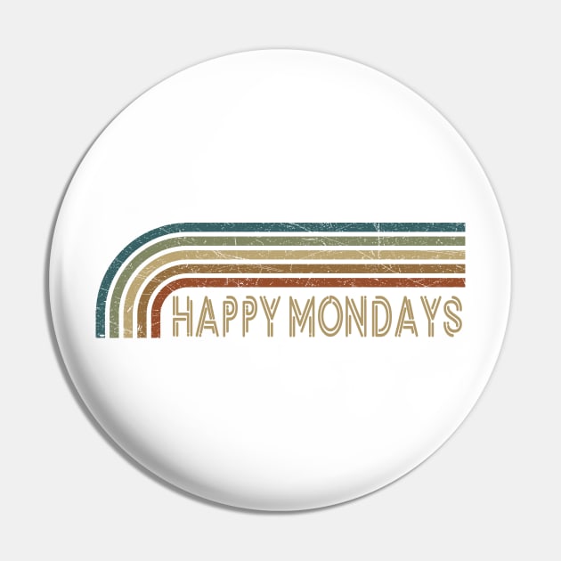 Happy Mondays Retro Stripes Pin by paintallday