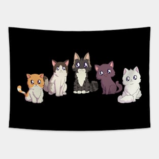 Five cute kittens - Kawaii cat Tapestry