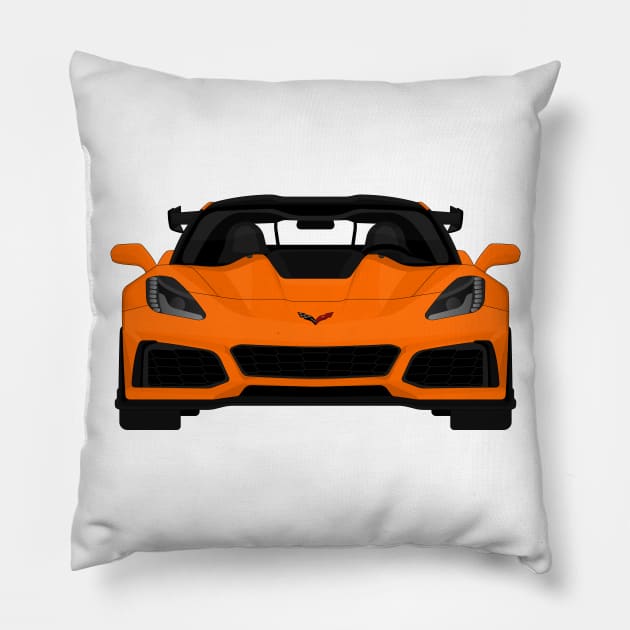 Z06 ZR1 ORANGE 2 Pillow by VENZ0LIC