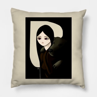 Girl and Dog Pillow