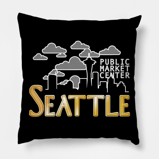 Seattle Skyline Pillow by nickbuccelli
