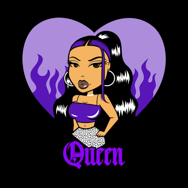 Queen Doll girl Purple-Out heart v1.1 by Just In Tee Shirts