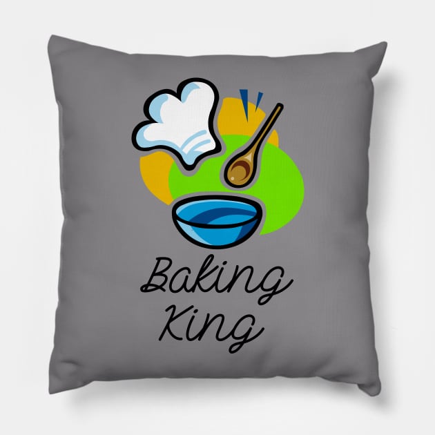 Baking King Pillow by sportartbubble