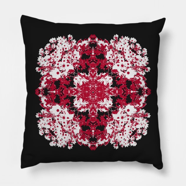 Red Floral Design by Avril Thomas Pillow by MagpieSprings