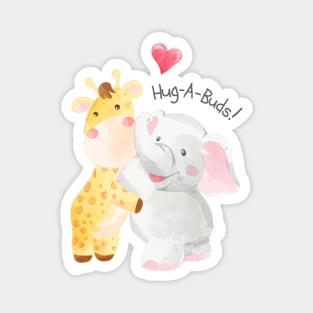 cute animal friends-hug each others Magnet