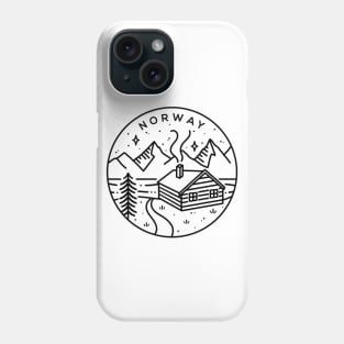 Norway Minimalist Landscape Emblem - White Phone Case