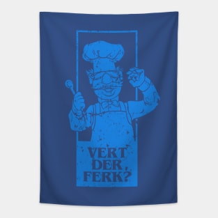 vert der ferk retrocolor - blue Tapestry