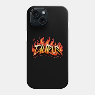 Taurus Zodiac Retro Flames Birthday Phone Case