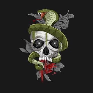 Snake Skull with Rose T-Shirt