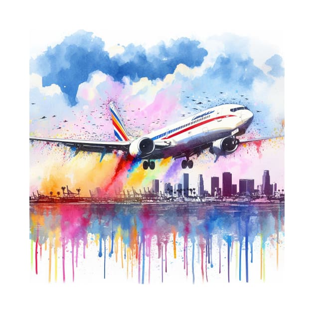 Fantasy illustration of a jet taking off from an airport by WelshDesigns