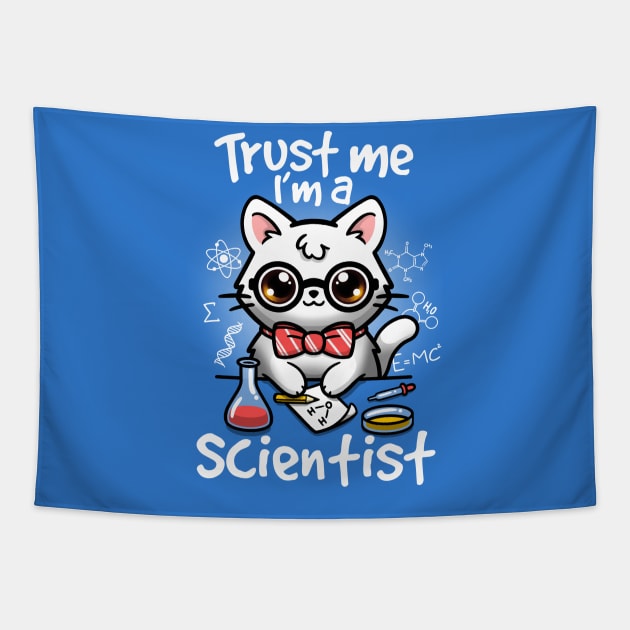 Trust a scientist cat Tapestry by NemiMakeit