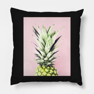 Pineapple on pink, Pineapple top, Minimal Pillow