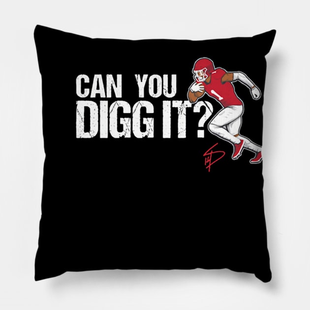 Stefon Diggs Houston Can You Digg It Pillow by artbygonzalez