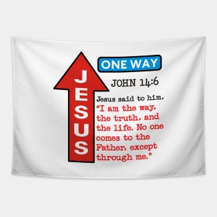 JESUS ONE WAY Tapestry