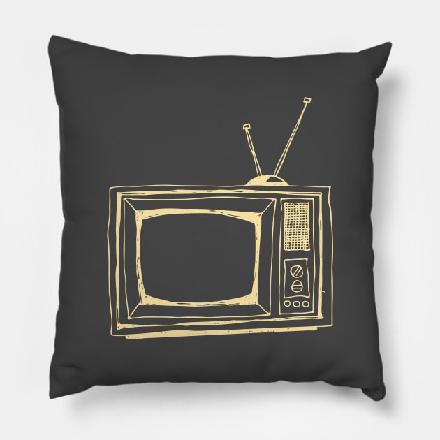 Static Television New Wave Retro Pillow by callingtomorrow