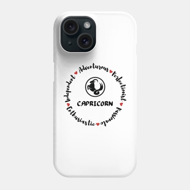 Capricorn ♑🐐 Zodiac Sign Astrology Horoscope Phone Case by Bro Aesthetics