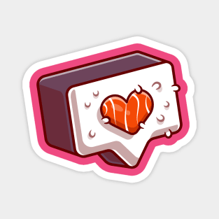 Sushi Love Symbol Cartoon Magnet