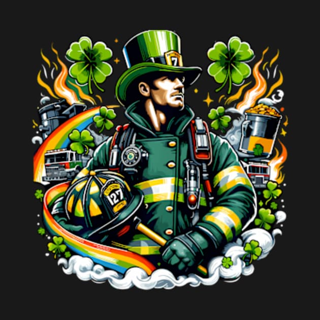 Firefighter St Patricks Day Fire Fire Dept by Ro Go Dan