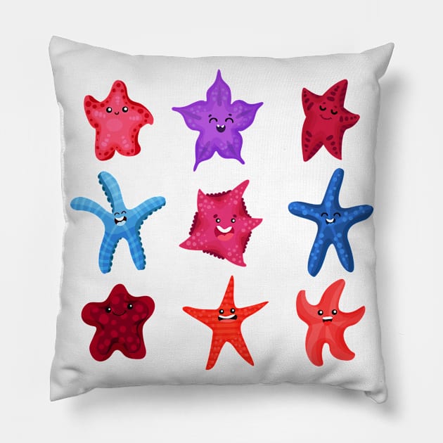 Starfish Colorful Collection Pillow by Mako Design 