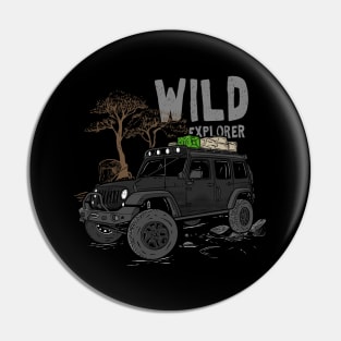 Wild Explorer Jeep - Adventure Black Jeep Wild Explore for Outdoor enthusiasts Pin