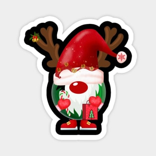 Christmas Shopping Gnome Magnet