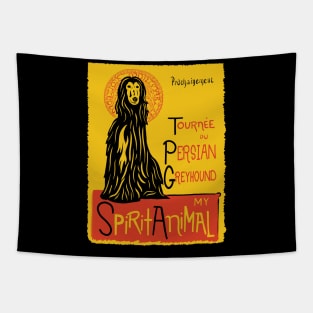 Funny Afghan Hound Cute Dog Chat Noir Mashup Art Tapestry