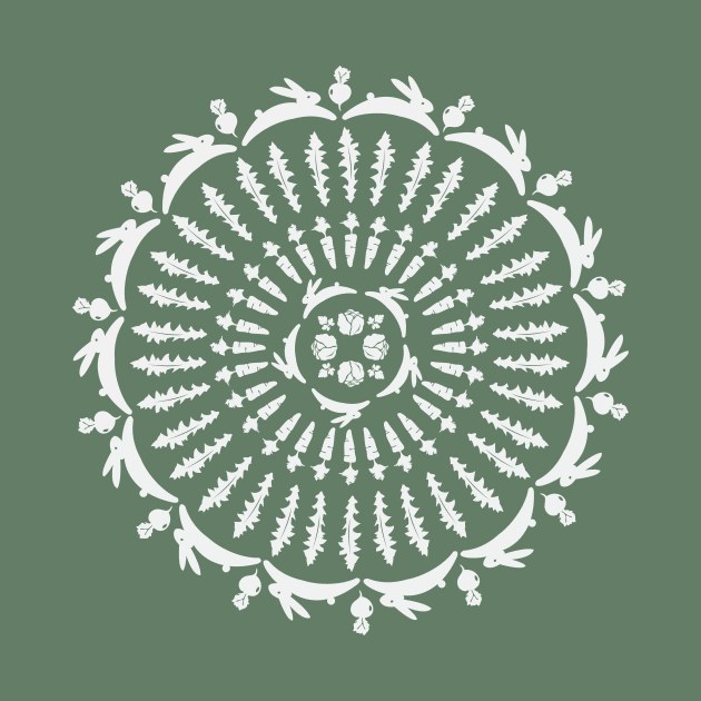 Rabbit and Vegetables Mandala by BunWear