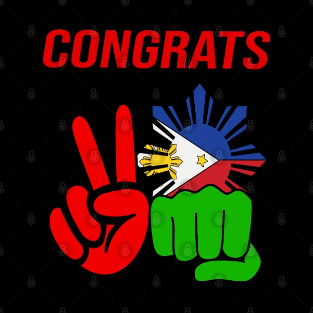 Congrats BBM Sara Marcos Duterte Uniteam Victory 2022 Philippines New President Vice President Red Green Pinoy Pinay by familycuteycom