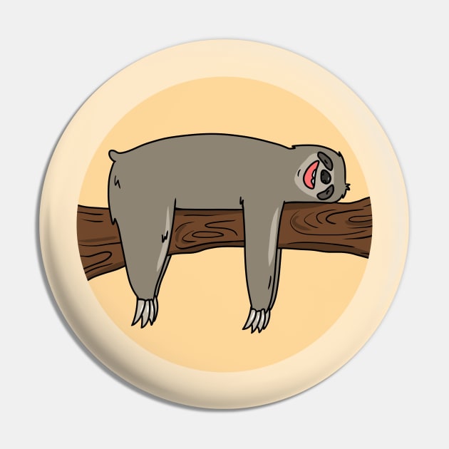 Sleepy Sloth on a branch Pin by Otterlyalice