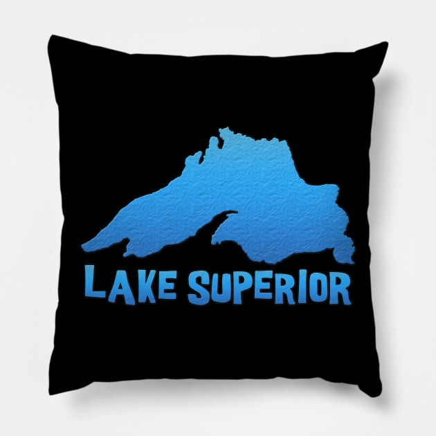 Great Lakes Lake Superior Outline Pillow by gorff