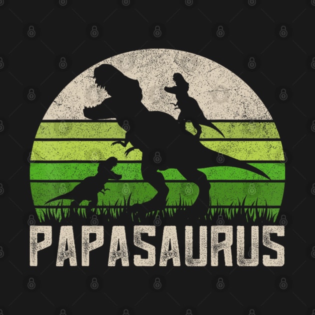 Grandpa Shirts Papasaurus Dinosaur 2 Kids Fathers Day by Mitsue Kersting