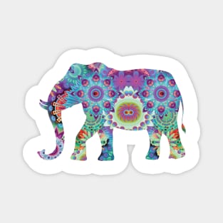 For elephants fans | Floral Multicolored Elephant Magnet