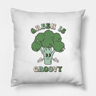 Green is groovy Pillow