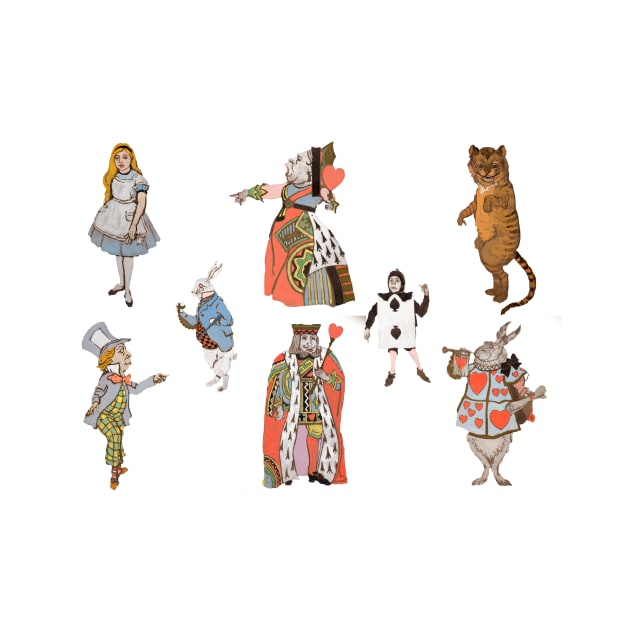 1915 Antique Alice in Wonderland Costume Design Illustrations by moonandcat