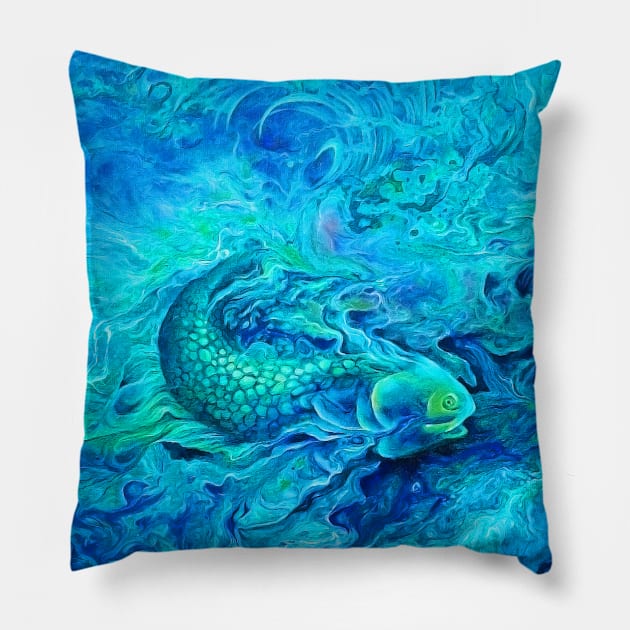 Abstract art, underwater world Pillow by SwetlanaArt