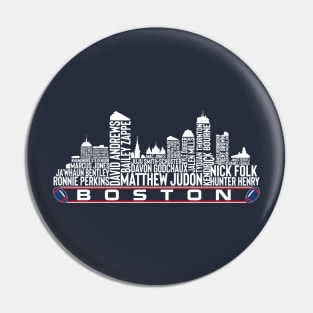 New England Football Team 23 Player Roster, Boston City Skyline Pin