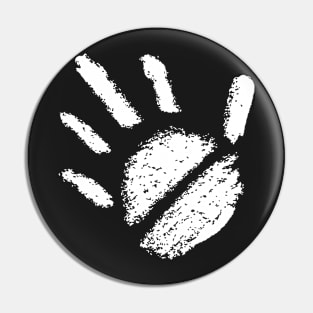 Handprints. Black and white illustration. Pin