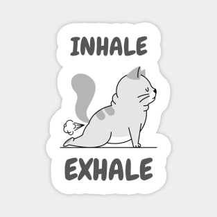 Funny Inhale Exhale yoga cat Magnet