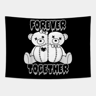 Forever Together Stuffed Animal Bear Couple Sewn Stitches Tapestry