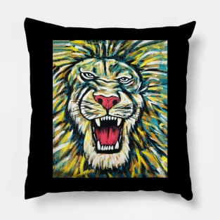 African Lion, Anima African Art Pillow